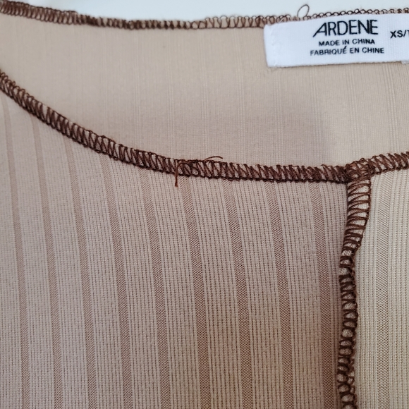 Contrast Stitch Ribbed Long Sleeve Tee Size XS - Picture 4 of 5